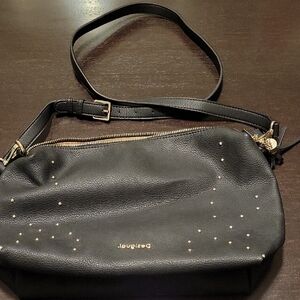 Desigual Black Crossbody Bag with Gold Accents